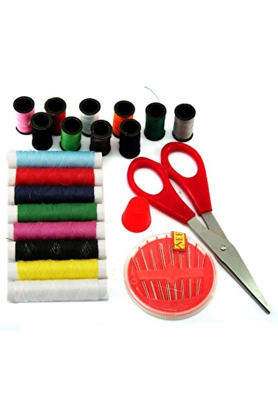 OEM Trusă de cusut, multicoloră, 20 de piese, ace, bobine, degetar, foarfece