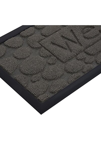 OEM Step doormat, Black, 'Welcome', 75x25 cm, Rubber and Carpet