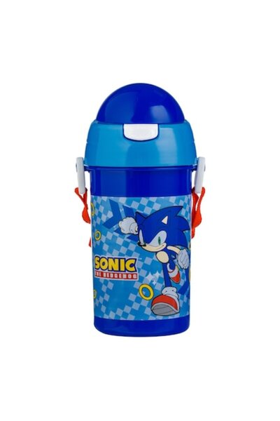 OEM Kids Water Bottle, Sonic, Pop-Up Mechanism, 0.5 L, Blue, Plastic