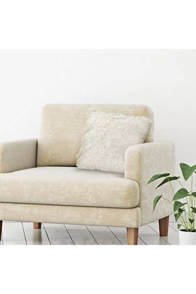 MYONNA IT & E- COMMERCE Decorative Sherpa Pillow, 45x45 cm, White