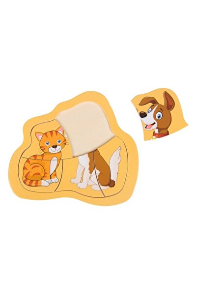 OEM Wooden Puzzle, Cat and Dog Model, 5 Pieces, Dimensions 15.5x14cm