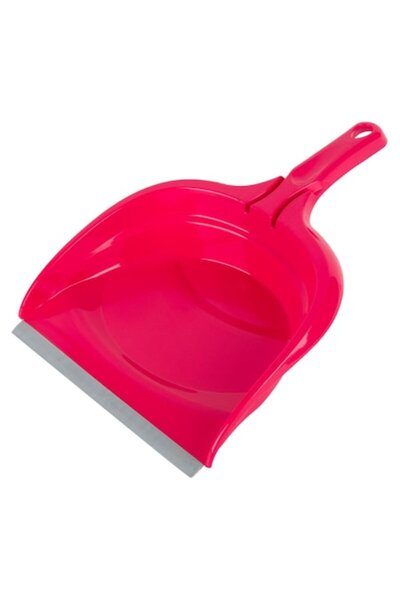 SHOPIENS Plastic dustpan, 34x22 cm, dark pink with rubber edge