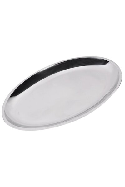 OEM Platou oval metalic, 30 cm, argintiu