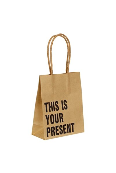 SHOPIENS Pungă cadou kraft, „Acesta este cadoul tău”, 11,5x6x14,5 cm