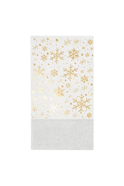 MYONNA IT & E- COMMERCE Christmas Table Napkins, Golden Snowflakes Design, Gray, 33x40 cm, Set of 16