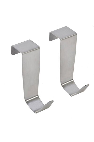 ANTBRO Set 2 cârlige pentru ușă Antbro® cu 1 cuier, modern, oțel inoxidabil, gri, 9 cm