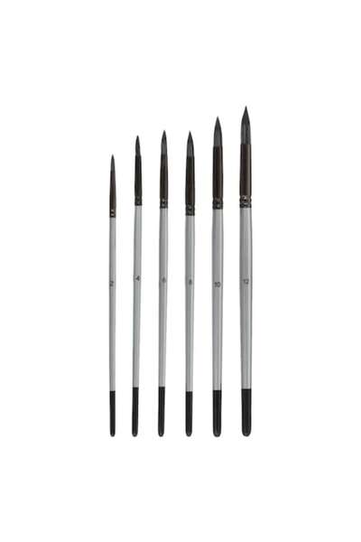 OEM Set de pensule de pictură cu vârf rotund argintiu - 6 buc.