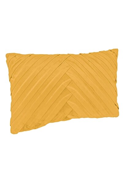 OEM Decorative Pillow Velvet with Raised Stripes - Mustard Yellow, 50x30 cm
