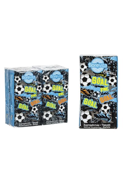 Fiorevita Pocket Tissues for Children, Fiorevita, Football, 3-Ply, Set of 4, Multicolor
