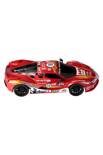 OEM Remote Control Racing Car 1:16, Multidirectional Remote, Lights, Red