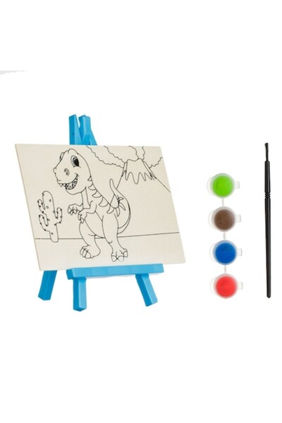 MYONNA IT & E- COMMERCE Set de pictură creativă cu dinozauri, 7 piese, lemn ș...