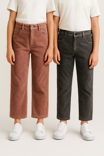 RG Brand Children's Velvet Relaxed Fit Trousers – Comfortable and Stylish Choice for School and Everyday Use_Rg8575