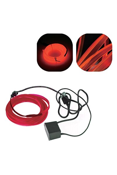 SHOPIENS USB LED Strip Glow Strand 2m, Red Color, 80Cd/m, 2.3mm+8mm