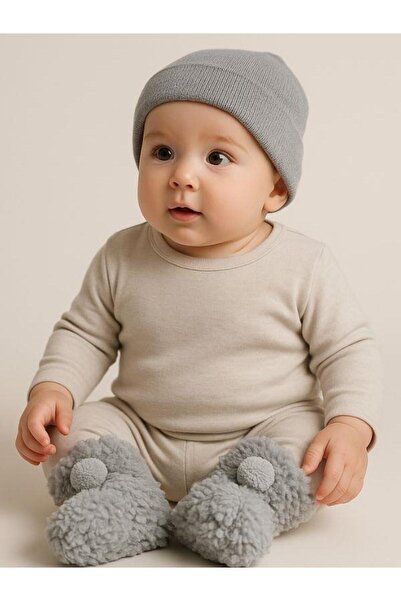 Zekids Baby Bow Plush Booties