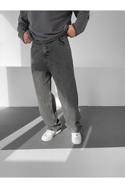 NO1 KONSEPT Anthracite Washed Baggy Jeans