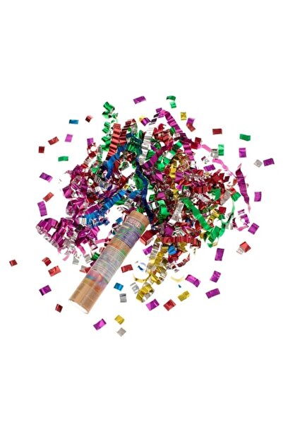 OEM Confetti Cannon, Party Popper, 20cm, Metallic Colorful Strips, Multicolor