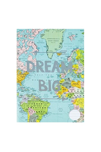 SHOPIENS Dictando Notebook A4, 100 Sheets, World Map Cover, Multicolor