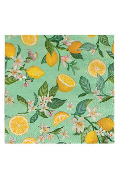 OEM Green 2-layer paper napkins with lemon pattern 33x33cm - 20pcs