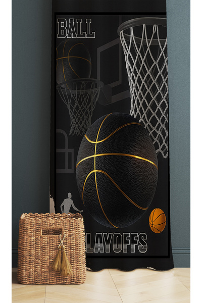 Else Dekor Κουρτίνα με μοτίβο μπάσκετ με ψηφιακή εκτύπωση 140x260cm