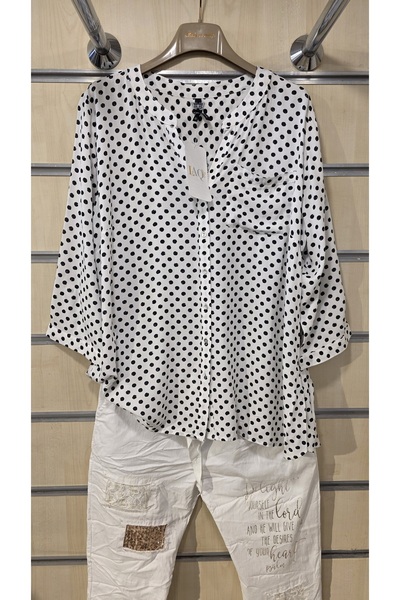 trendbysena Polka Dot Women's Shirt Buttoned Viscose
