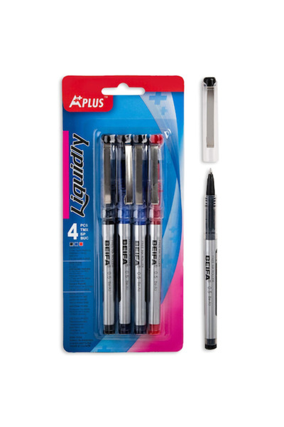 SHOPIENS Set de pixuri cu cerneală lichidă Beifa, 4 buc., multicolore, 0,5 mm