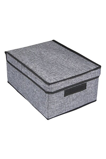 OEM Cutie de depozitare, model din iută, capac detașabil, gri, dimensiuni 25x...