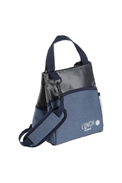 SHOPIENS Geanta Izoterma, Model Lunch Time, Culoare Albastru si Antracit, Cap...