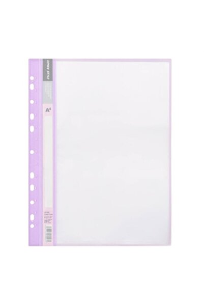 SHOPIENS A4 Plastic Folder, 20 Sleeves, Perforated, Pastel Purple