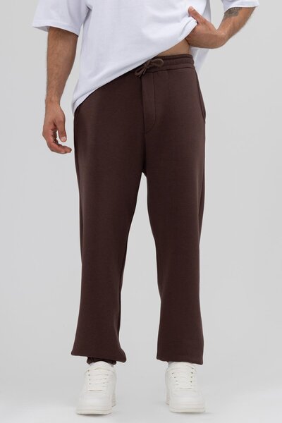 VAMOSCLO Βασικό κοστούμι αθλητικό με ελαστικό πόδι καφέ