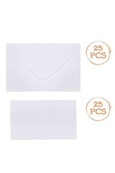 SHOPIENS Set de plicuri de corespondență, albe, 11x7 cm, cărți poștale 9,5x5,7 cm, 25 de bucăți