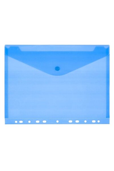 SHOPIENS A4 PP Organizer Folder with Clasp and Binder Holes, Blue