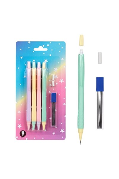 SHOPIENS Mechanical Pencils Pastel Model Multicolor 0.7 mm Set of 6 Includes Eraser and Leads