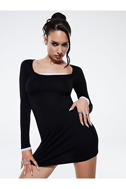About You x Kayla Shyx Valentina short black dress
