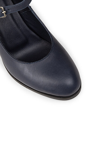 Deery Women's Genuine Leather Navy Blue Mary Jane Shoes