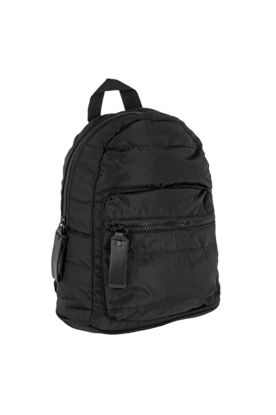 SHOPIENS Women's Backpack, Nylon, Large Compartment, Black, 23x13x27cm