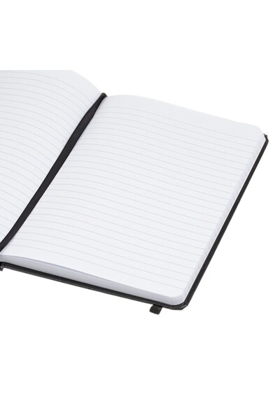 SHOPIENS A5 Notebook, 100 Sheets, Hard Cover, Elastic Closure, Black