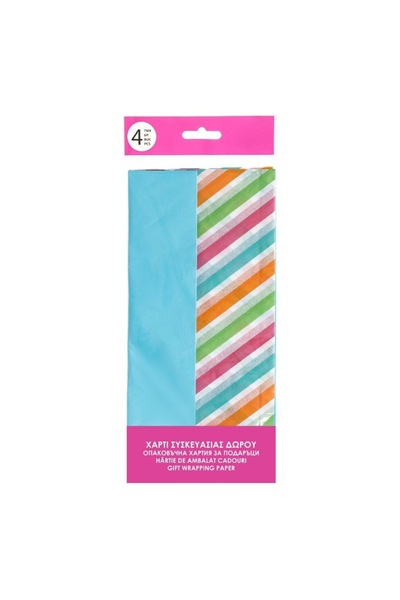 OEM Gift Wrapping Paper Set, 4 Pieces, Blue and Multicolor, 70x50cm