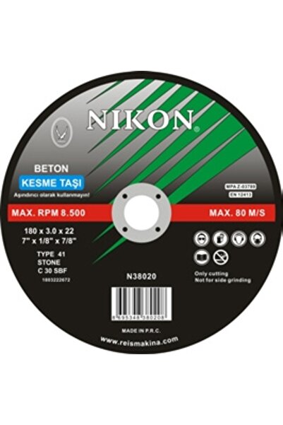 NİKON N38019 Beton Flex Kesme Taşı 180x3.0x22 (Bombeli)