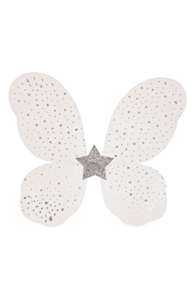 OEM Aripi de fluture, albe, cu steluțe, pentru fete, 37x40 cm