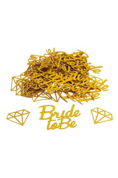 OEM Set Decoratiuni Petrecerea Burlacitelor, Tip Confetti, Bride to be, Auriu...