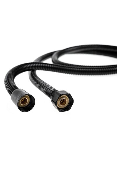 OEM Spiral steel shower hose, black, 1/2 inch, 1.5 m
