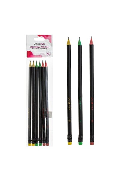 SHOPIENS HB Pencil Set, Multicolor Erasers, 6 pcs, MYONNA
