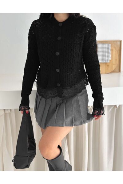 SBL COLLECTİON Cardigan tricotat cu dantelă