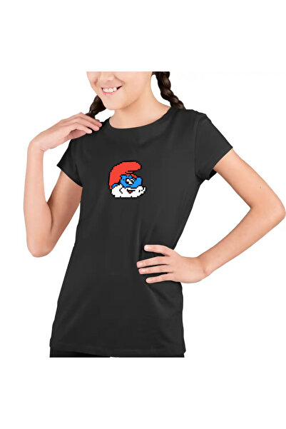 OEM Tricou Copii Fete Pixel Art Papa Strumf