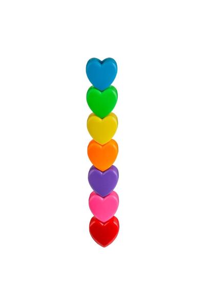 SHOPIENS Heart-Shaped Highlighter Set, Multicolor, 6 Pieces