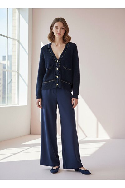 STYLENEST Women's Soft Textured Buttoned Cardigan with Pockets