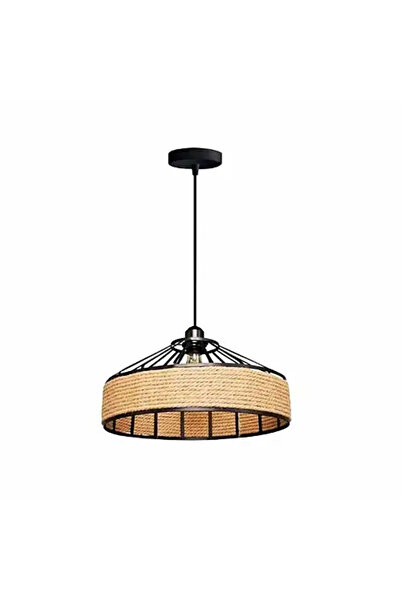 LED CONCEPT Rustic LED chandelier with lampshade, black, round, 30x30x100cm, 1xE27