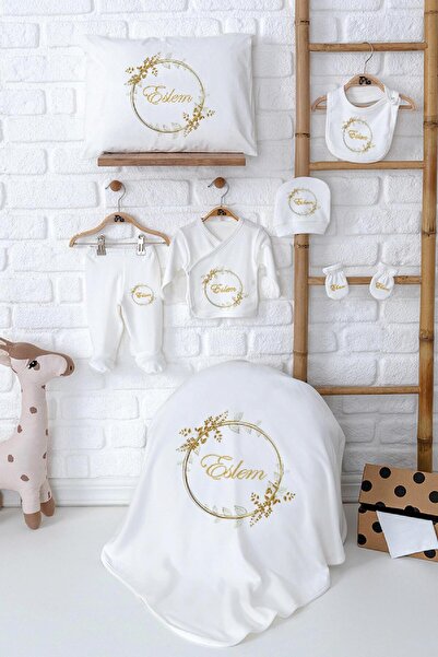 Pia Baby İsme Özel %100 Pamuk Yenidoğan Bebek Hastane Çıkışı – Battaniye ve Y...