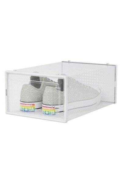 SHOPIENS Shoe Storage Box, Transparent, 31.5x21.5x13 cm, Stackable, Plastic