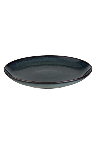 OEM Ceramic Plate "Glaze", Blue/Black, Ø20.5 cm, Glossy Texture, Dark Rim